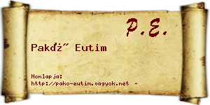 Pakó Eutim névjegykártya